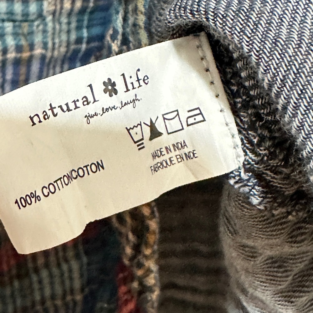 NATURAL LIFE Plaid Pullover Blouse in Navy, Red, Cream - Picture 7 of 9